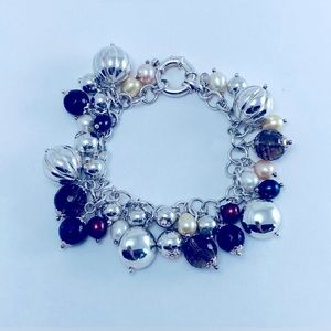 🌷Arte D’ Argento Sterling Silver Multi Gemstone & Silver Beads BRACELET